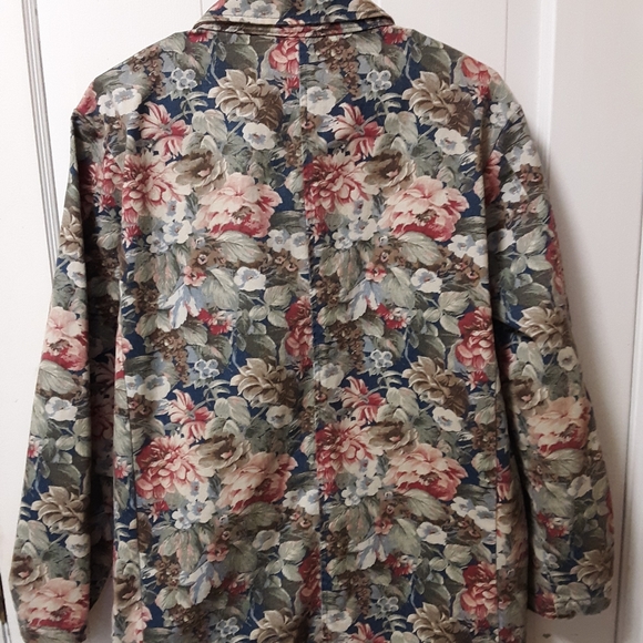 Vintage Floral Denim Blazer by Gotcha Covered Sz.M - Picture 4 of 7